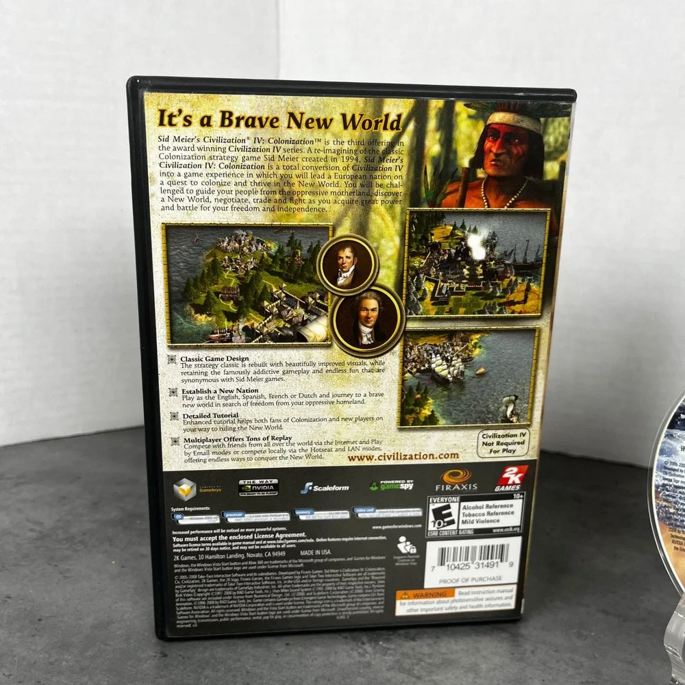 Sid Meiers Civilization IV Colonization PC Windows Game CIB with Slipcover 2008‎